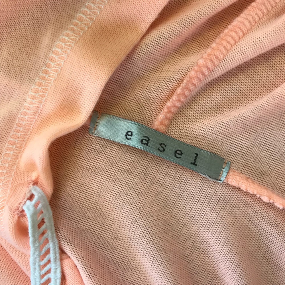 Easel Ruffle Hem Hooded Orange Tunic Top - Picture 5 of 6